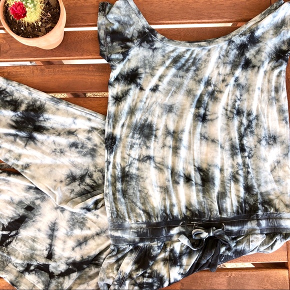 🏷SOLD VICI Stonewash Tie Dye Waist Tie Pantsuit - Picture 2 of 11